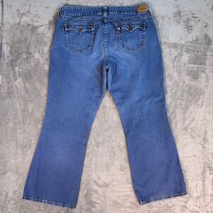 Levi's 542 Flare Jeans Women's 22W Medium Blue Stretch Flap Pocket Y2K Western